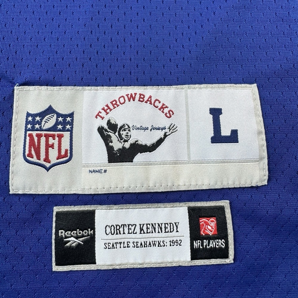 Reebok NFL Gridiron Classic Seattle Seahawks #96 Cortez Kennedy Retro Jersey L - Picture 5 of 13